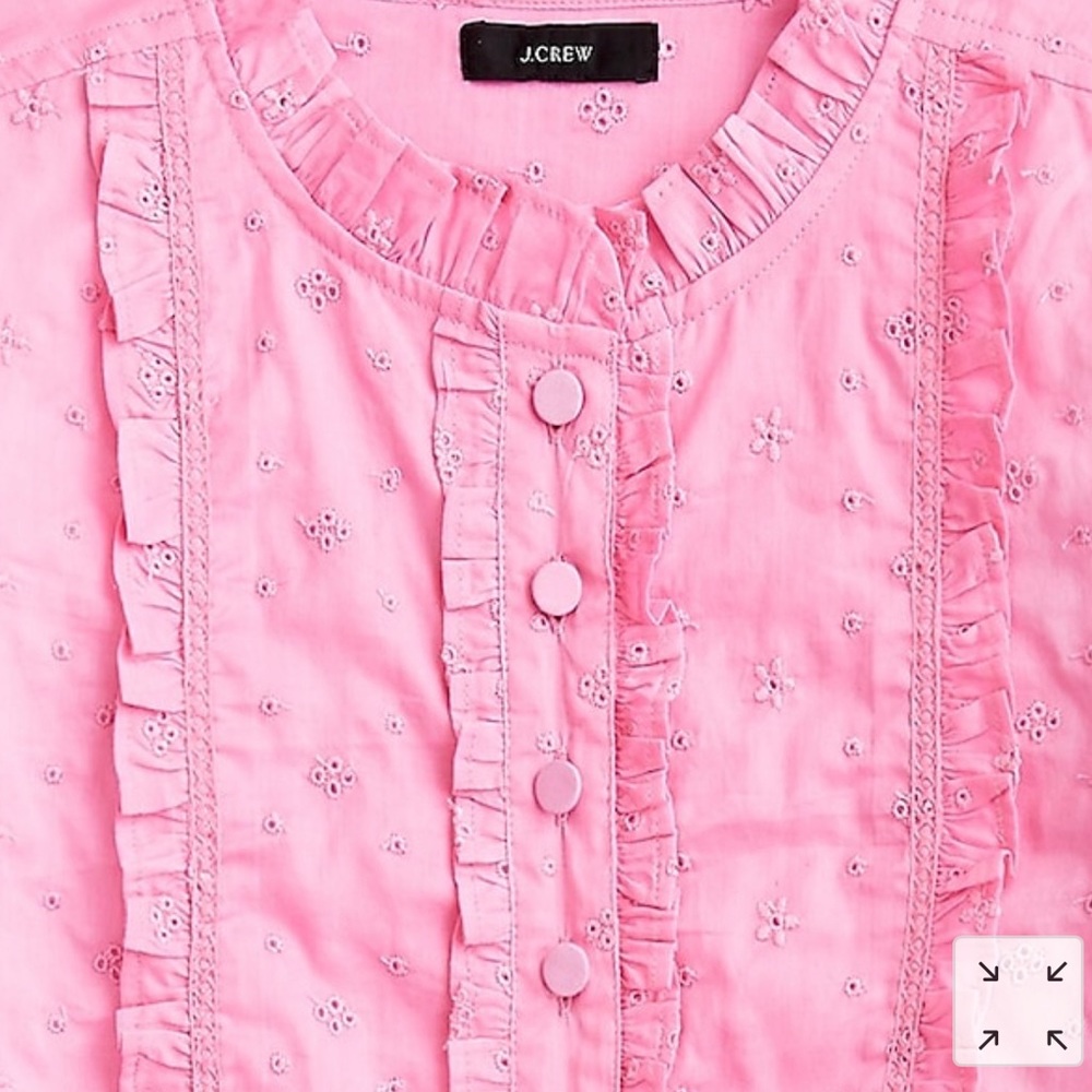 J. Crew Long-sleeve Ruffle Shirt In Floral Eyelet - Picture 6 of 6